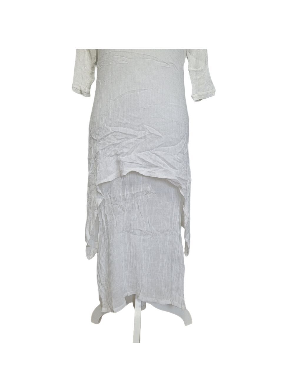 Dayou coastal linen white layered dress, small - Picture 10 of 16